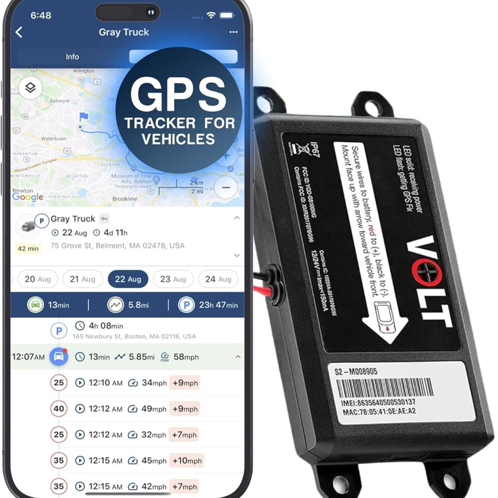 Brickhouse GPS Tracker for Vehicles - Livewire Volt 4G LTE Wired Car Tracker with GPS Tracking & Mapping - Enhance Security with Real-Time 24/7 Surveillance - Easy Installation - Subscription Required