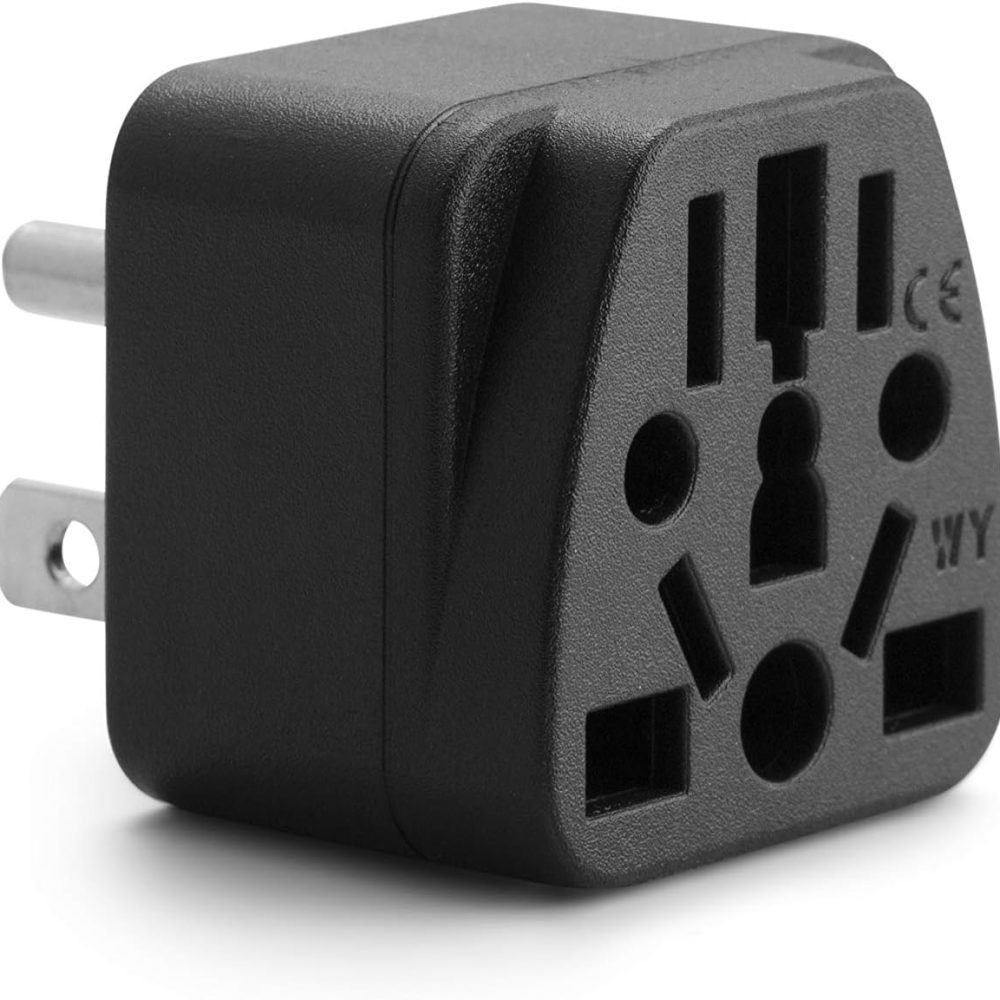 Unidapt US Travel Plug Adapter, EU,AU,UK,NZ,CN,in to USA (Type B), Grounded 3 Prong USA Wall Plug, EU to US Travel Adaptor and Converter, Power Outlet Charger (1-Pack)