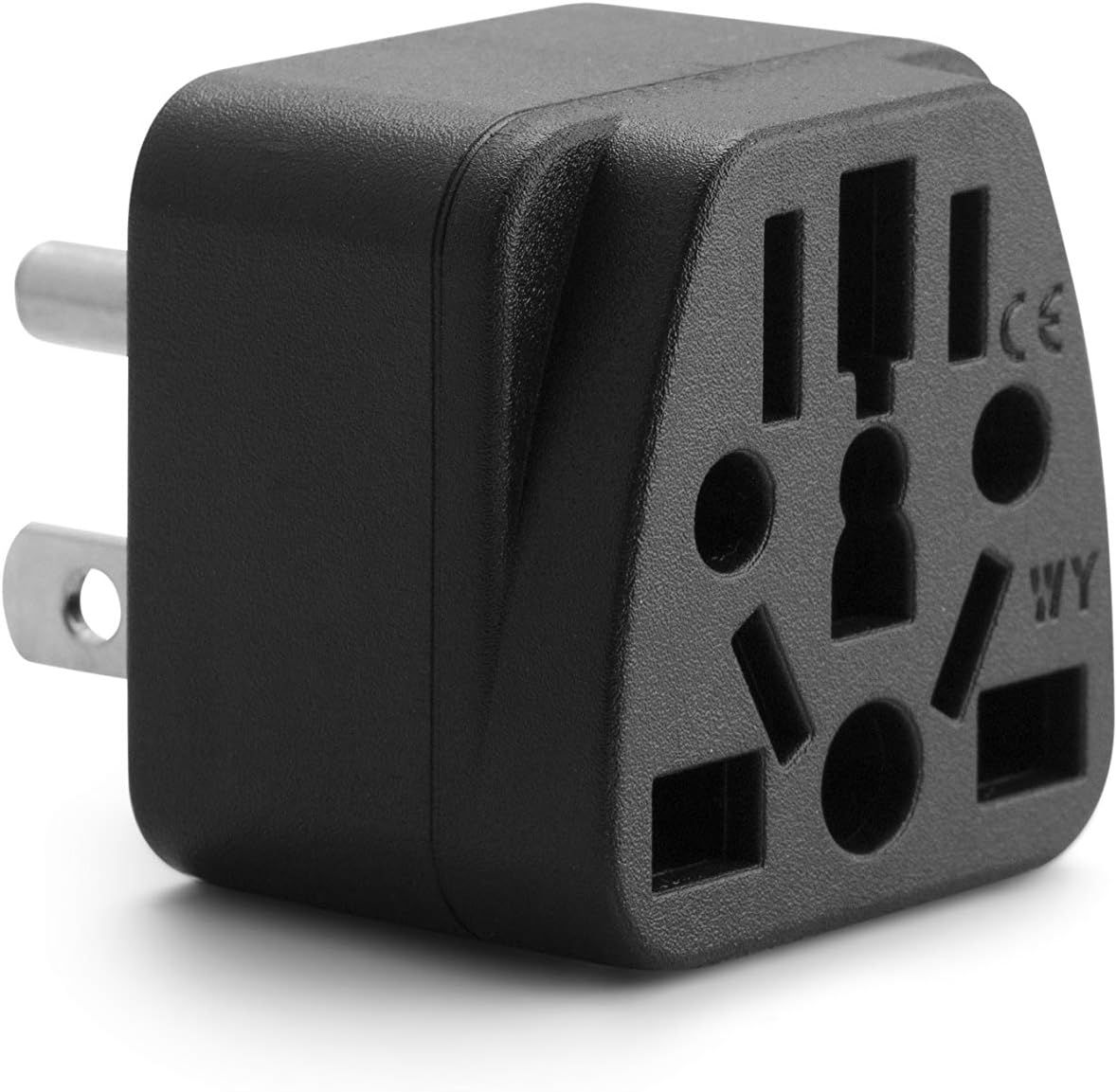 Unidapt US Travel Plug Adapter, EU,AU,UK,NZ,CN,in to USA (Type B), Grounded 3 Prong USA Wall Plug, EU to US Travel Adaptor and Converter, Power Outlet Charger (1-Pack)